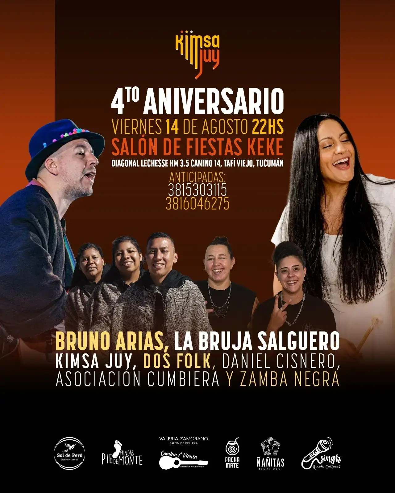 Flyer Cuarto Aniversario Kimsa Juy